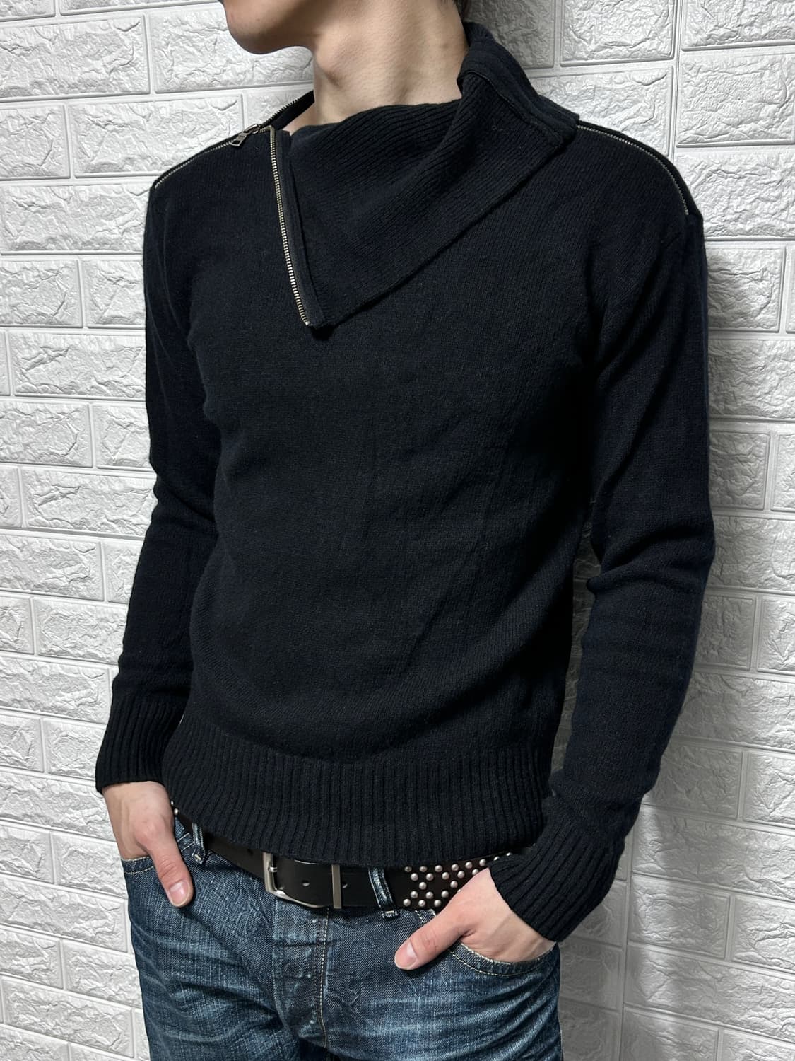 아르마니 더블 지퍼 하이넥 니트 상품이미지1