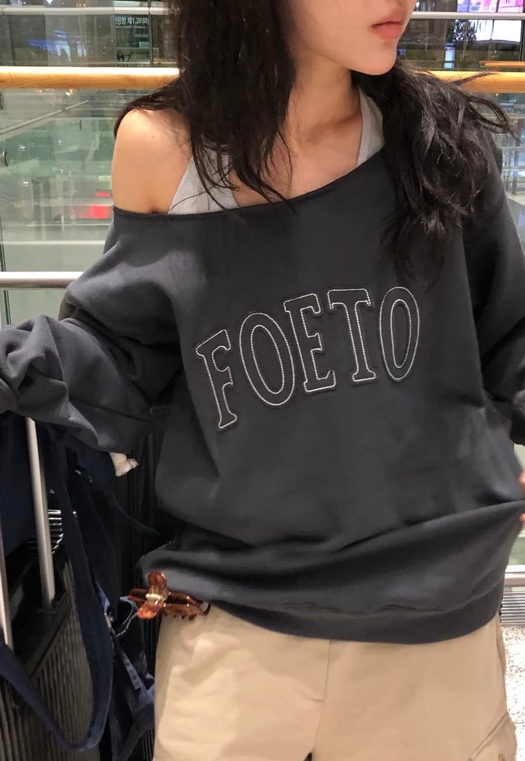 포에토 커넥트 홀터넥 탑 뮤트 블루 상품이미지4