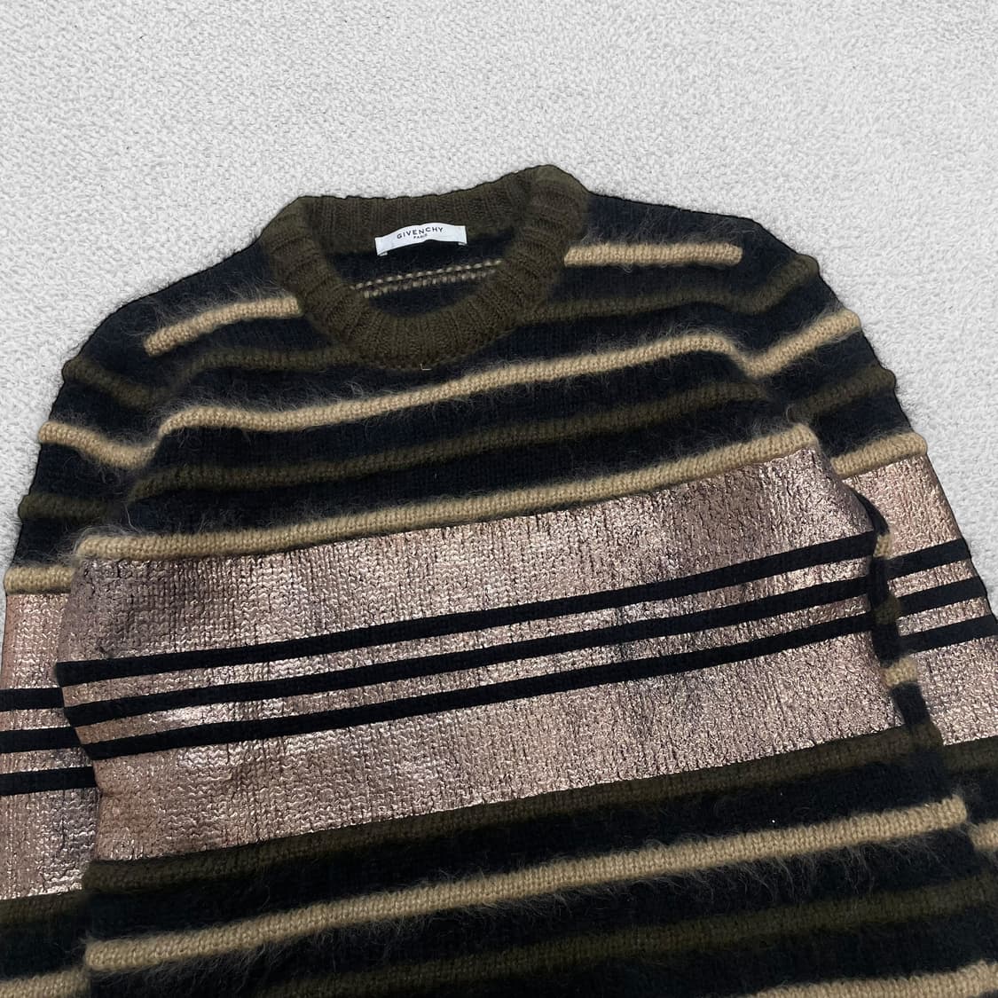 지방시 그린 스트라이프 모헤어 스웨터 니트 상품이미지3