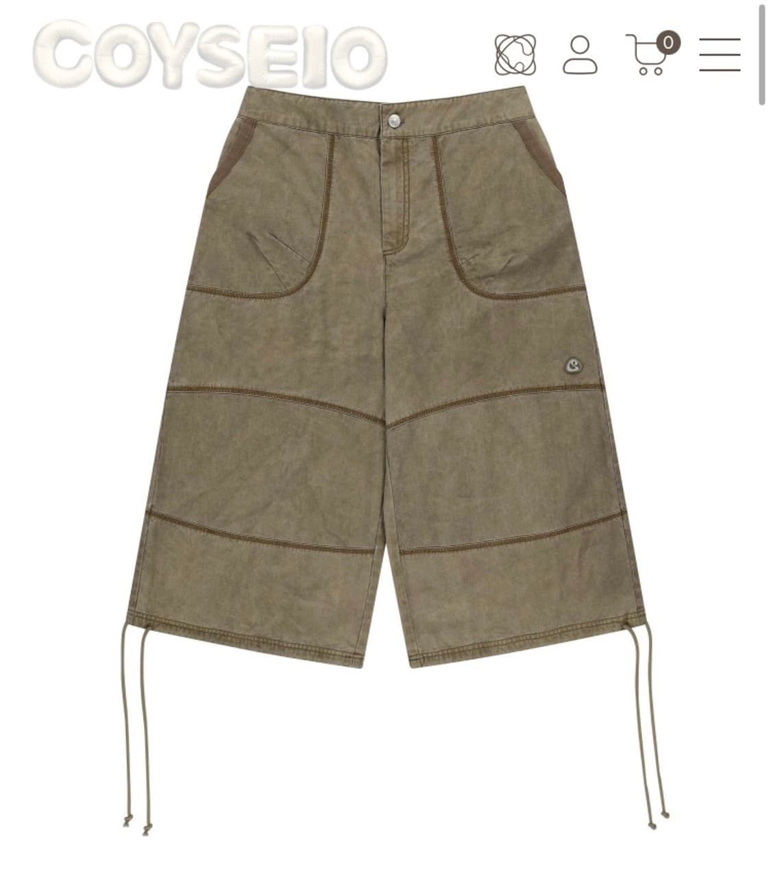 코이세이오 지그재그 팬츠 브라운 상품이미지1