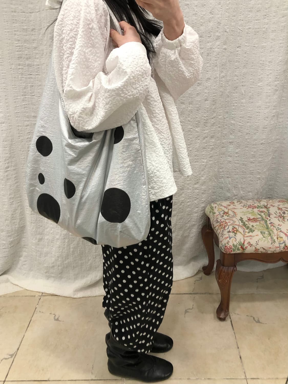 back ribbon tie blouse 상품이미지5