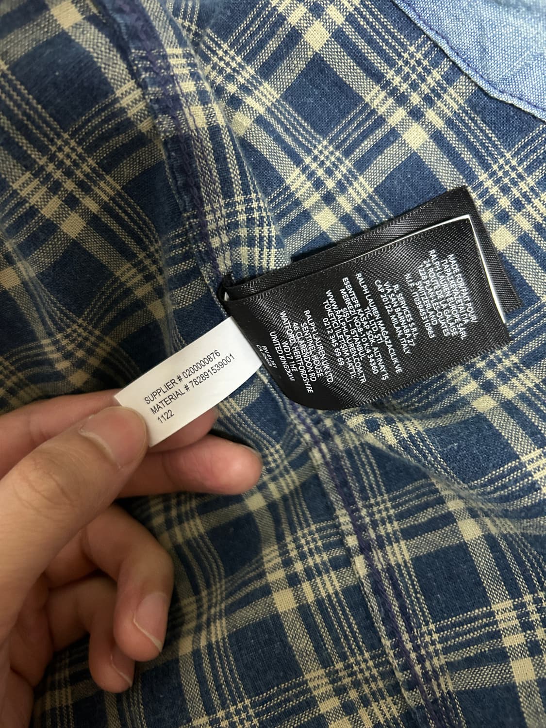 더블알엘 인디고 체크 자켓 블루종  상품이미지5
