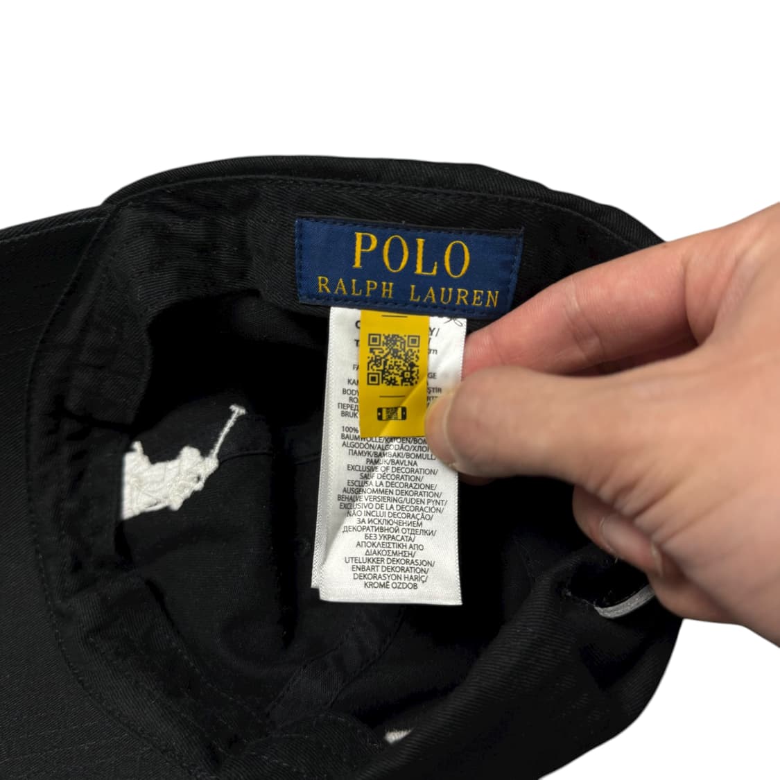 (OS) 폴로 랄프로렌 QR라벨 빅포니 볼캡 블랙 상품이미지5