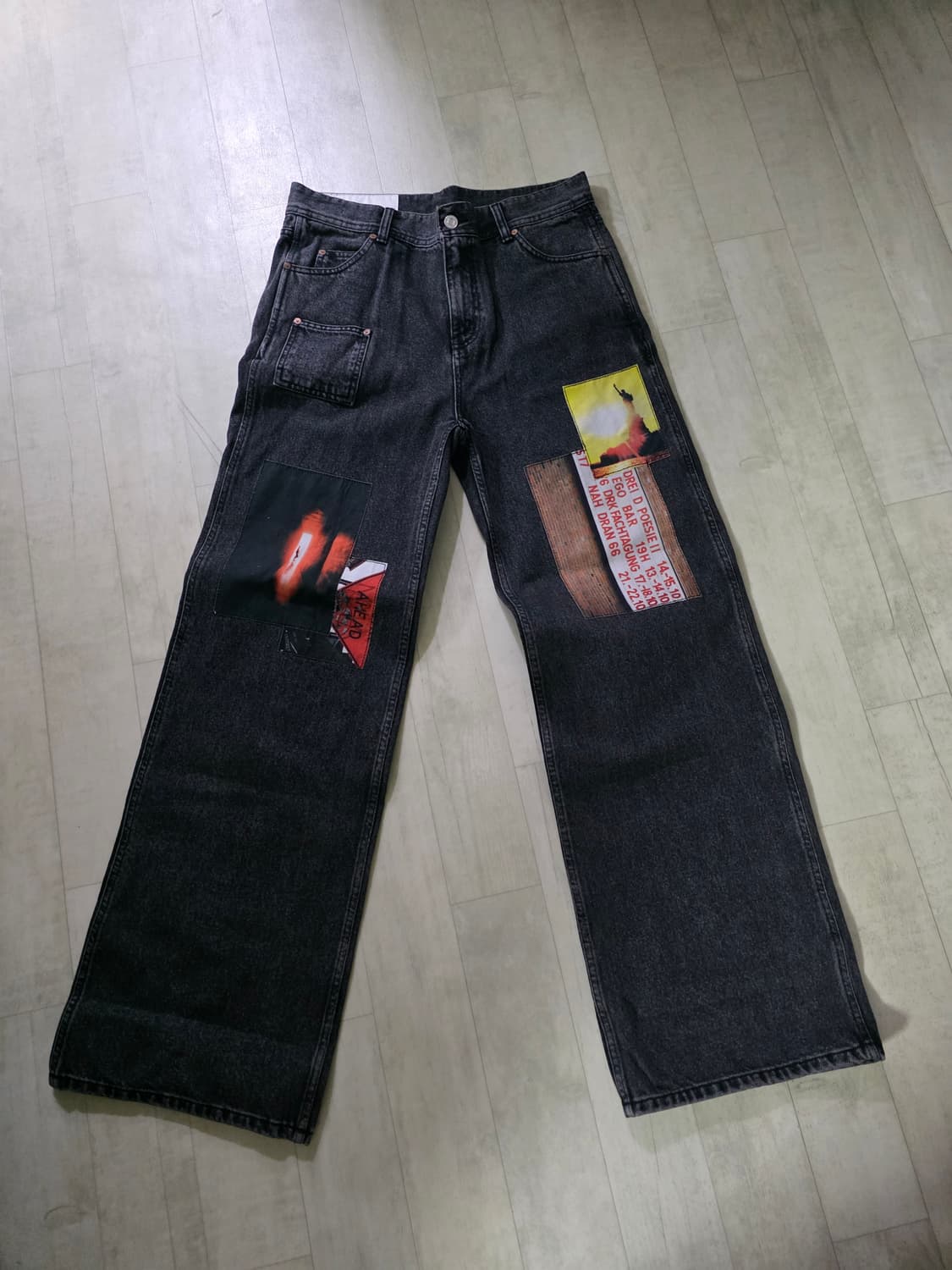 앤더슨벨 아카이브 와이드 아트워크 진 M 상품이미지1