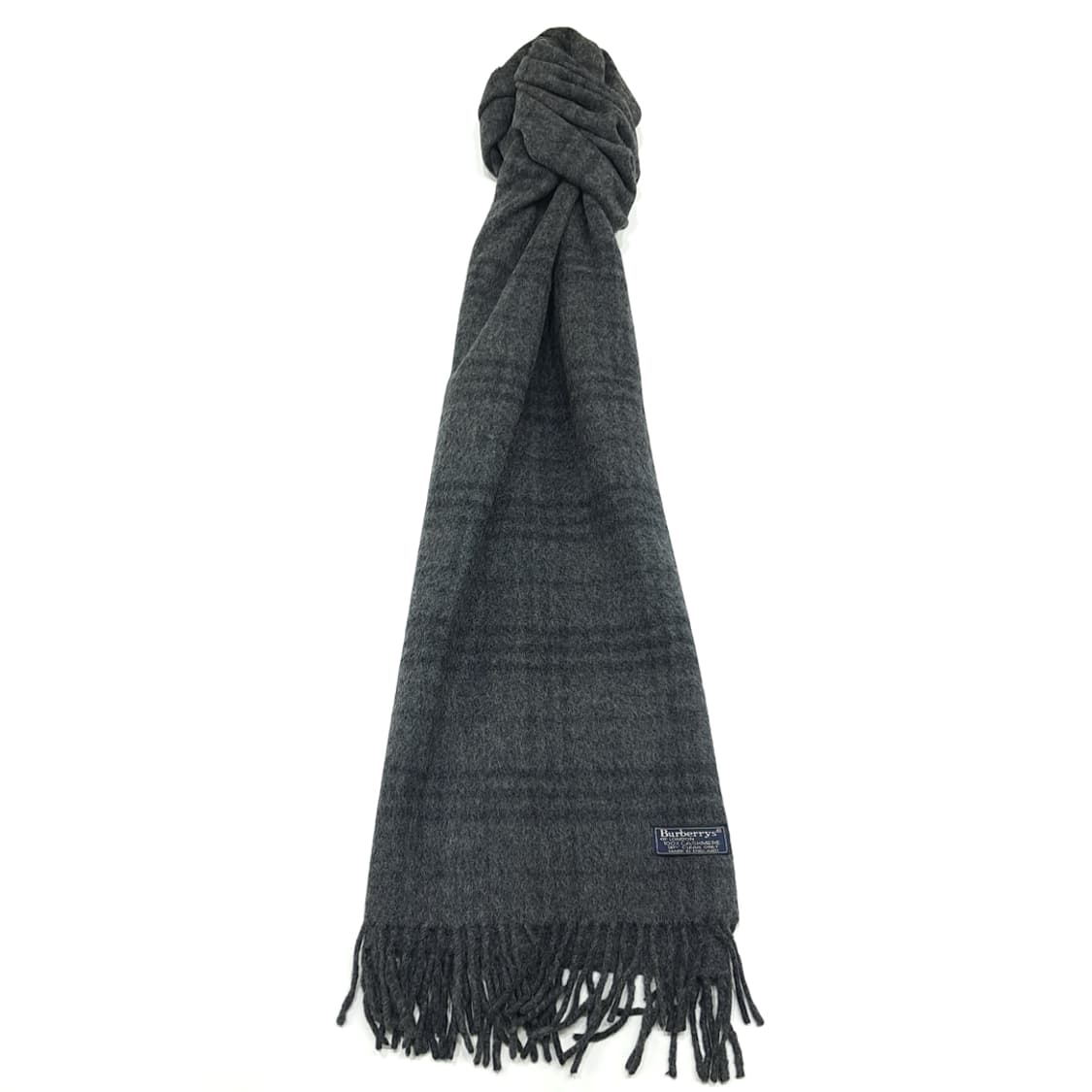 MX239 버버리 애쉬그레이 체크 캐시미어 빅 목도리 머플러 상품이미지3