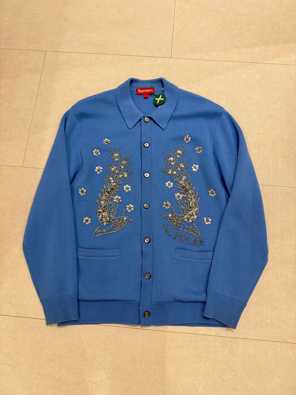 Supreme 슈프림 아플리케 비디드 가디건 블루 상품이미지2