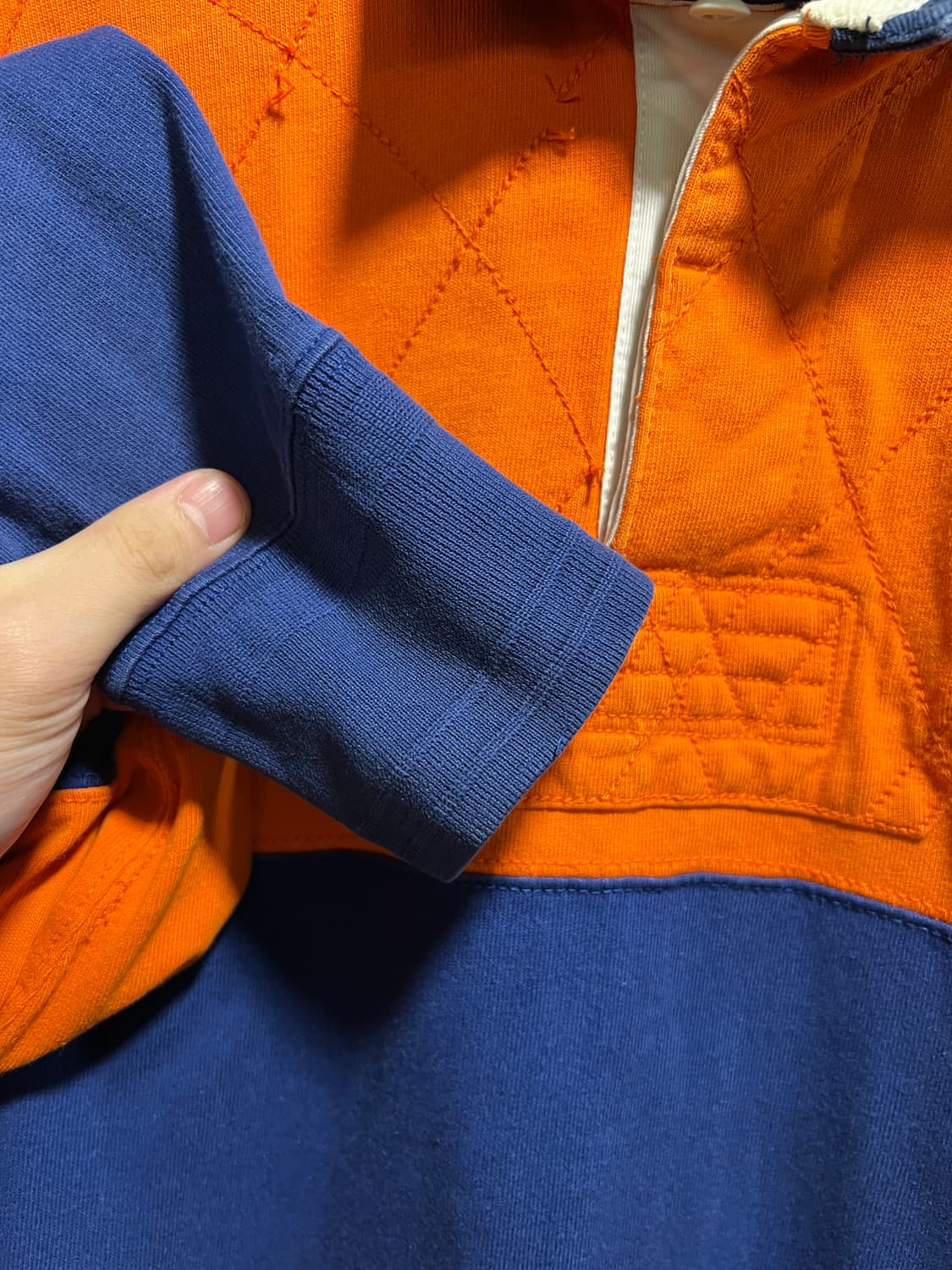 [L]폴로 랄프로렌 오렌지 네이비 럭비 티셔츠 상품이미지5