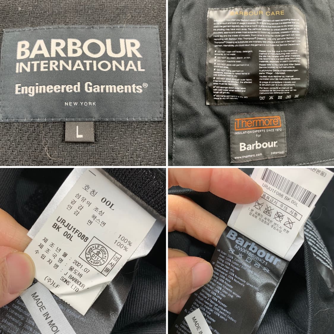 바버x엔지니어드가먼트 인터내셔널 레녹스 왁스 자켓 블랙 상품이미지6