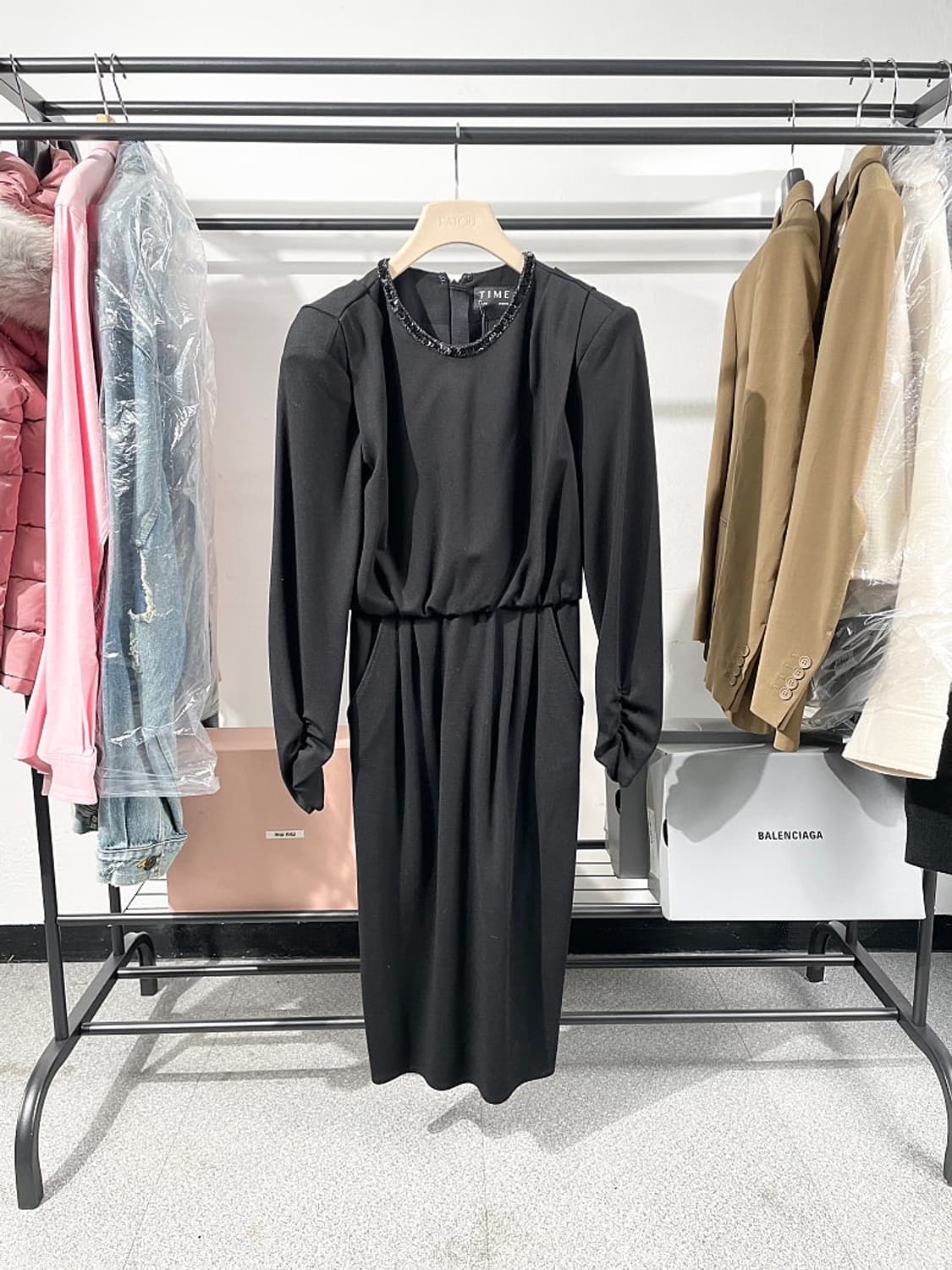 (정품/새상품) TIME 타임 여성 블랙 드레스 상품이미지1