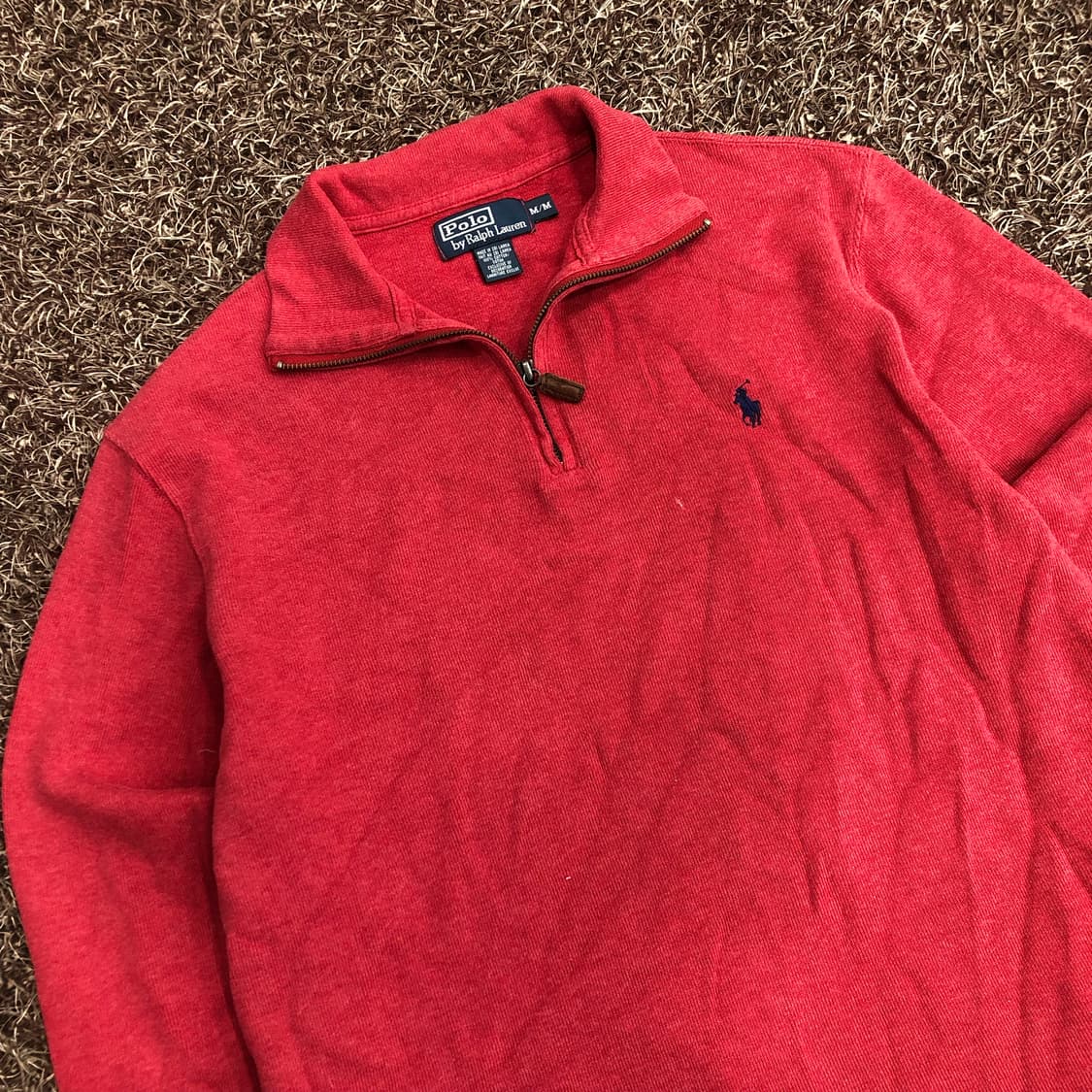 폴로 랄프로렌 핑크 반집업 코튼 니트 상품이미지3