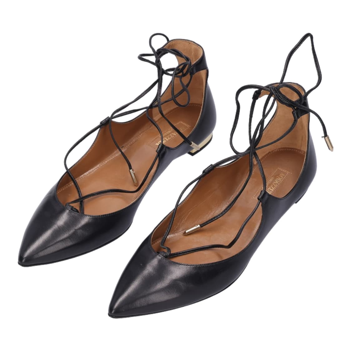 아쿠아주라 크리스티 레이스업 플랫 슈즈 레더 블랙 38  상품이미지3