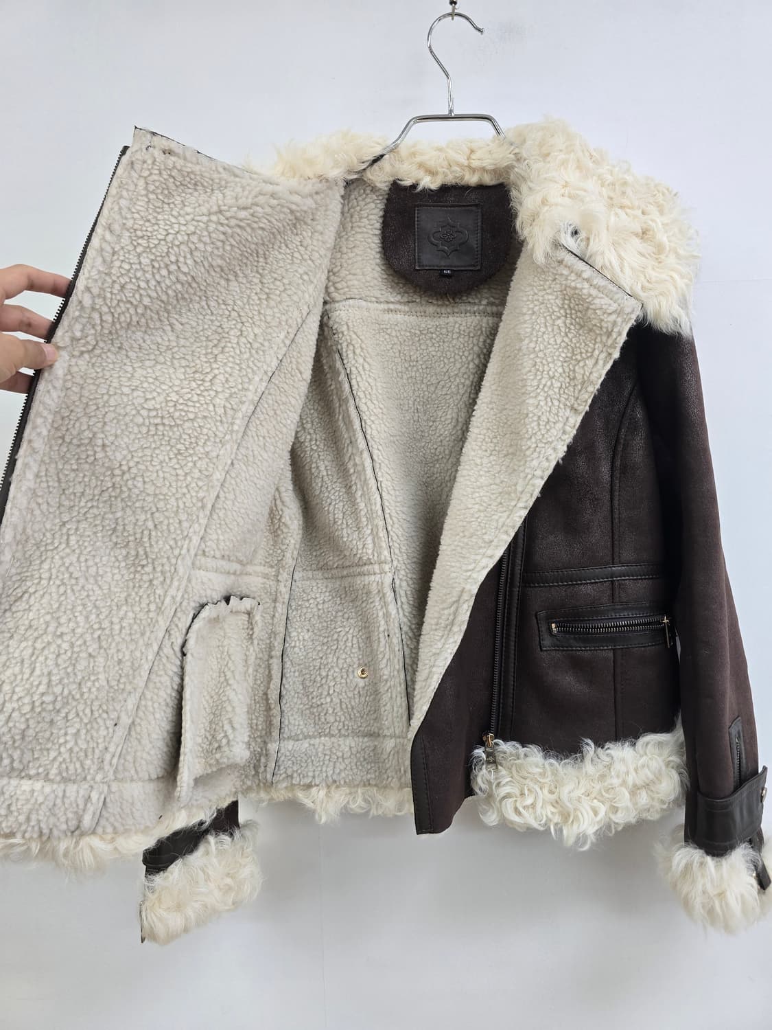 오야니 양털 양가죽 무스탕 집업 상품이미지9