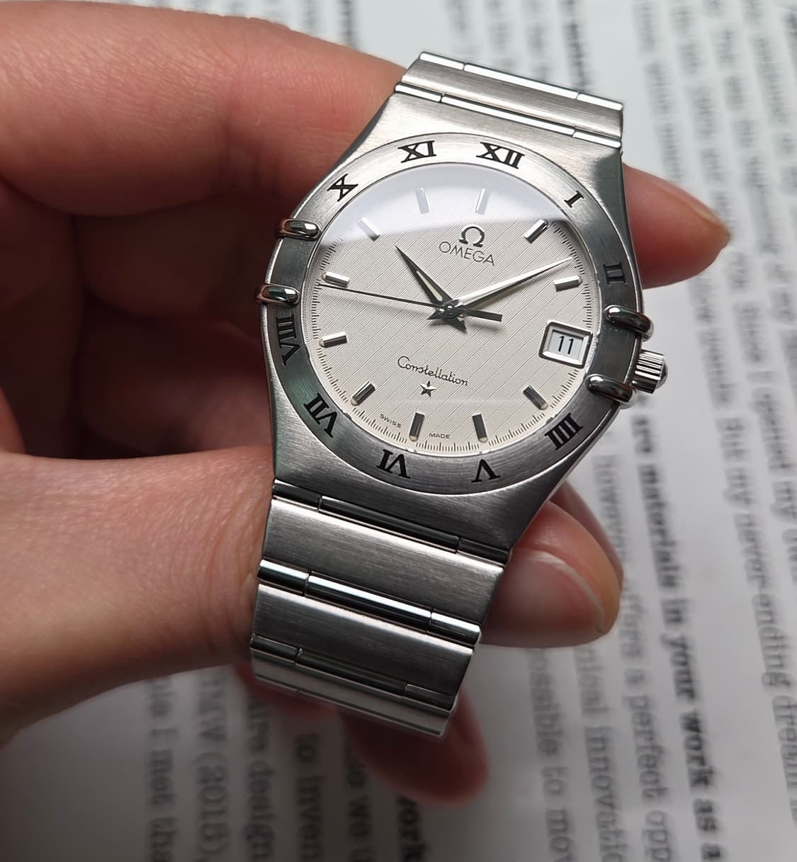 오메가 컨스틸레이션 별로고 격자 화이트판 쿼츠 브레이슬릿 ver. 상품이미지4