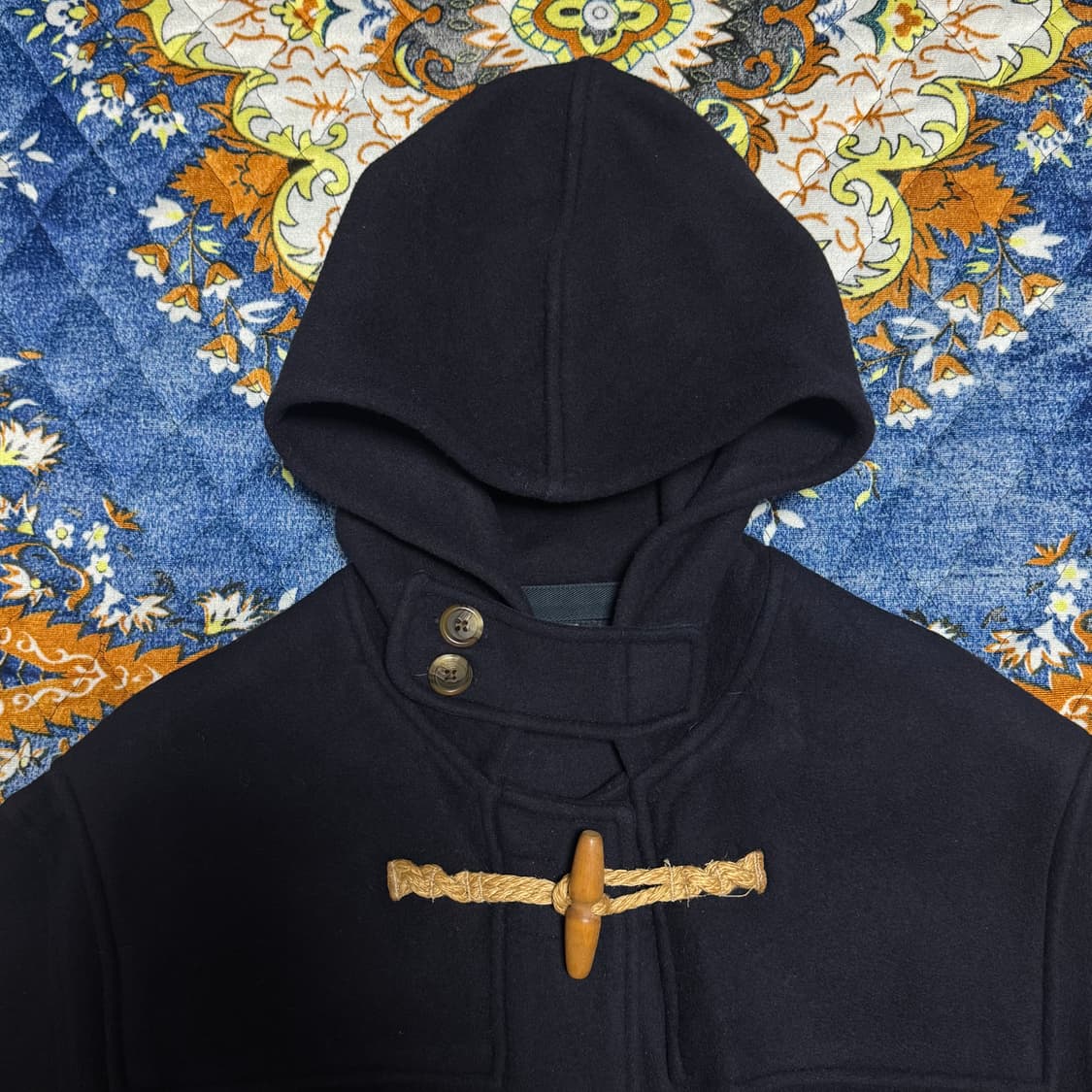 빈티지 8-90s USA 폴로 네이비 더플 코트 L 상품이미지4