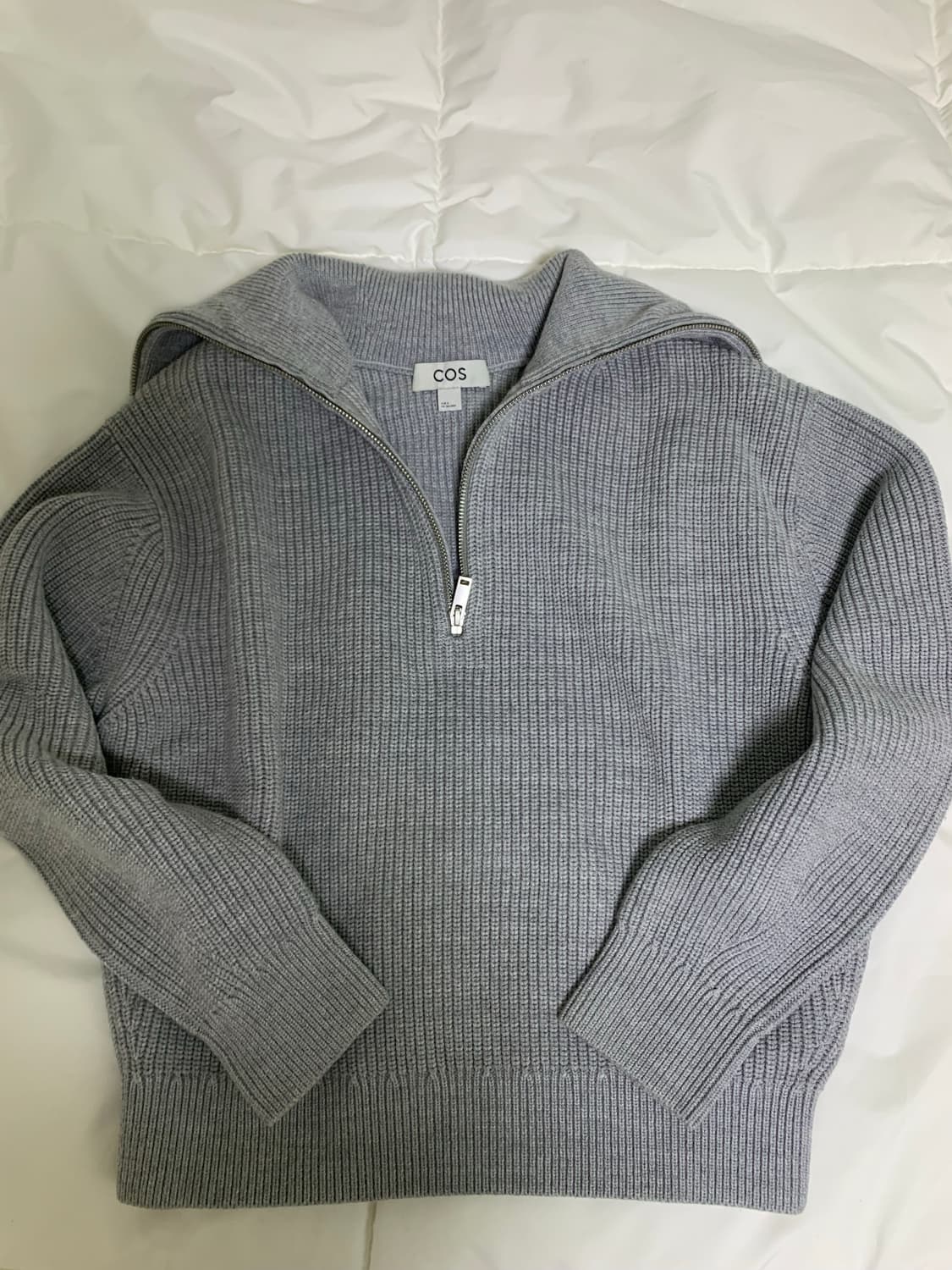 코스 니티드 하프 집업 점퍼 그레이 s 상품이미지3
