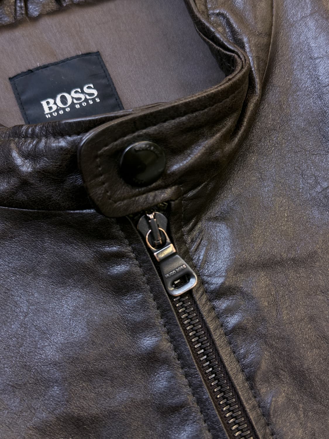 휴고 보스 싱글 레더 집업 자켓 상품이미지4