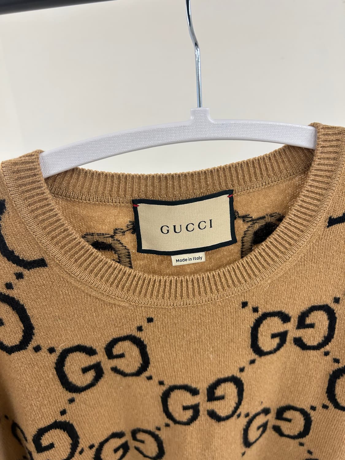 (L) 구찌 울 자카드 니트 카멜 상품이미지3