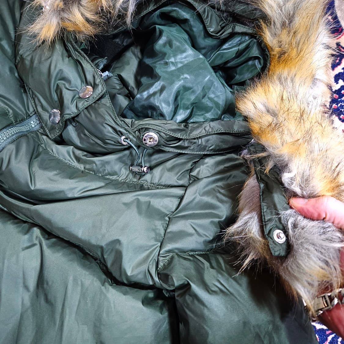 (미사용)타미진스 나일론 롱 후드 다운 패딩 코트 85size 상품이미지7