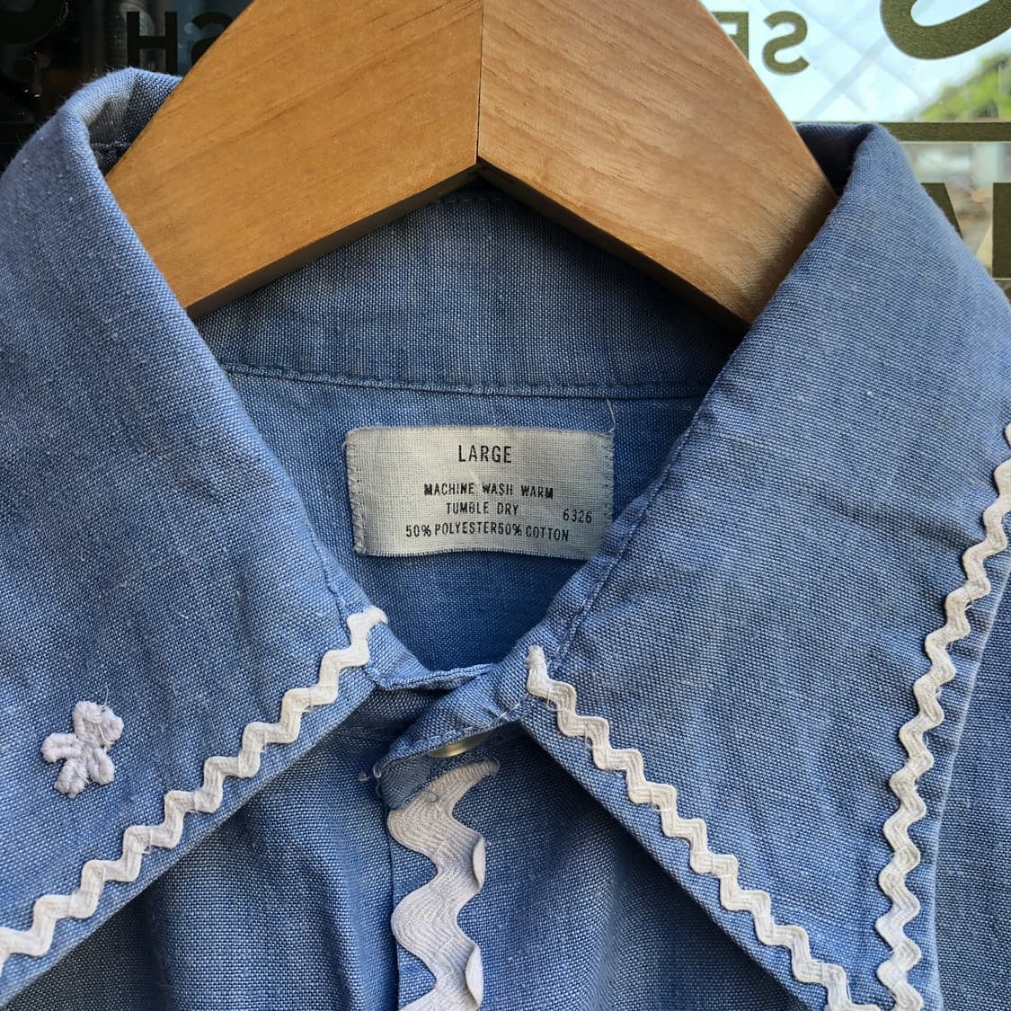 70s Vintage chambray shirt-L 상품이미지5
