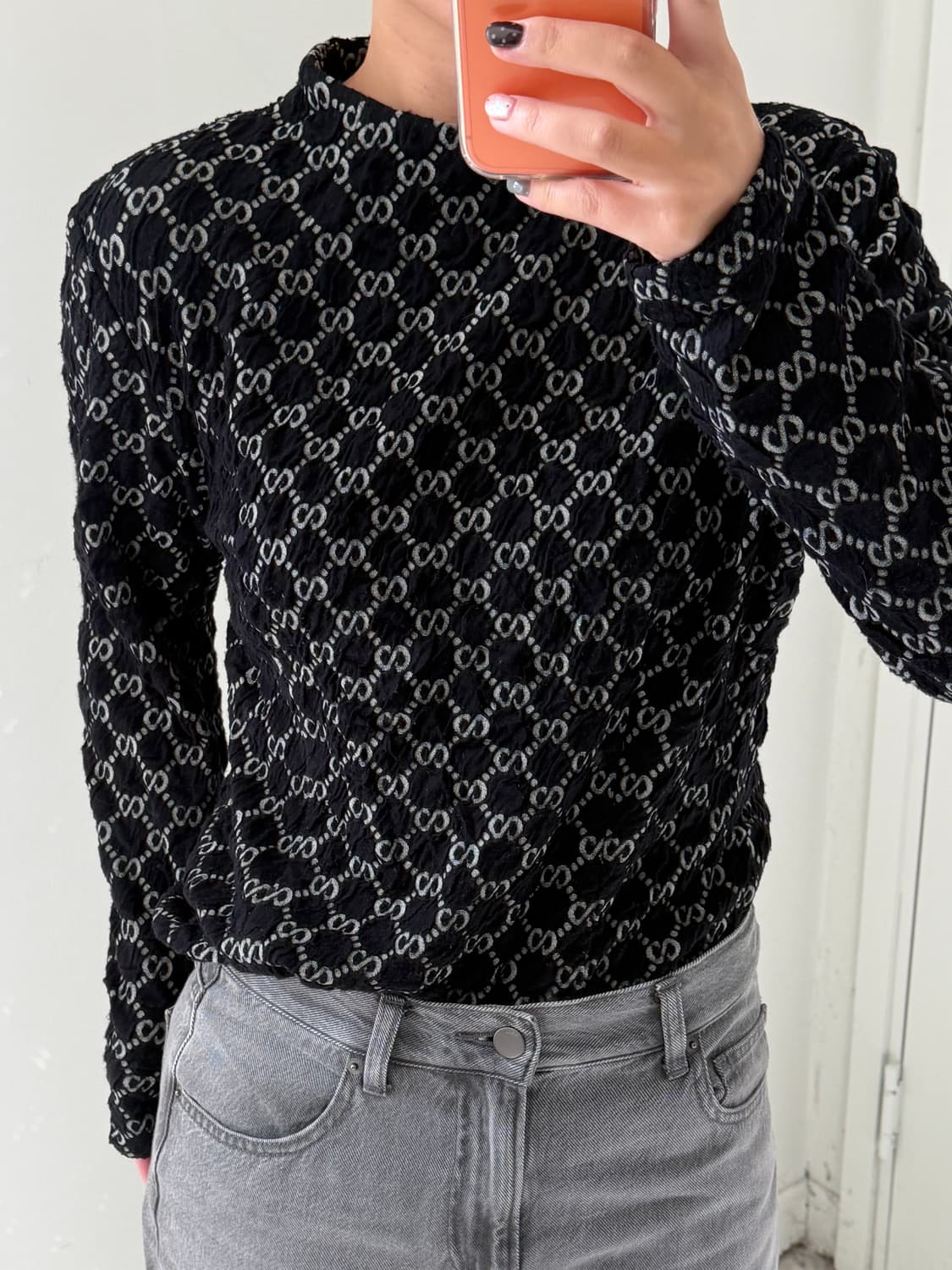 일본빈티지 주름 셔링 블라우스 탑 상품이미지2