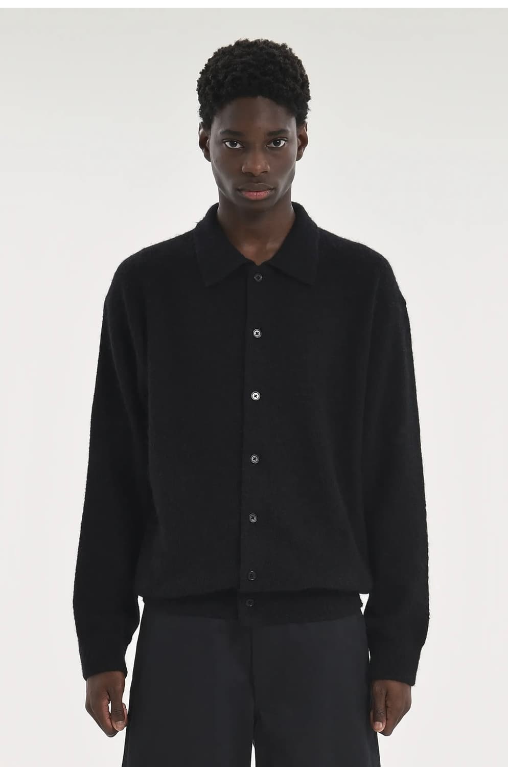 Brownyard 브라운야드 알파카 칼라 가디건 블랙 상품이미지2