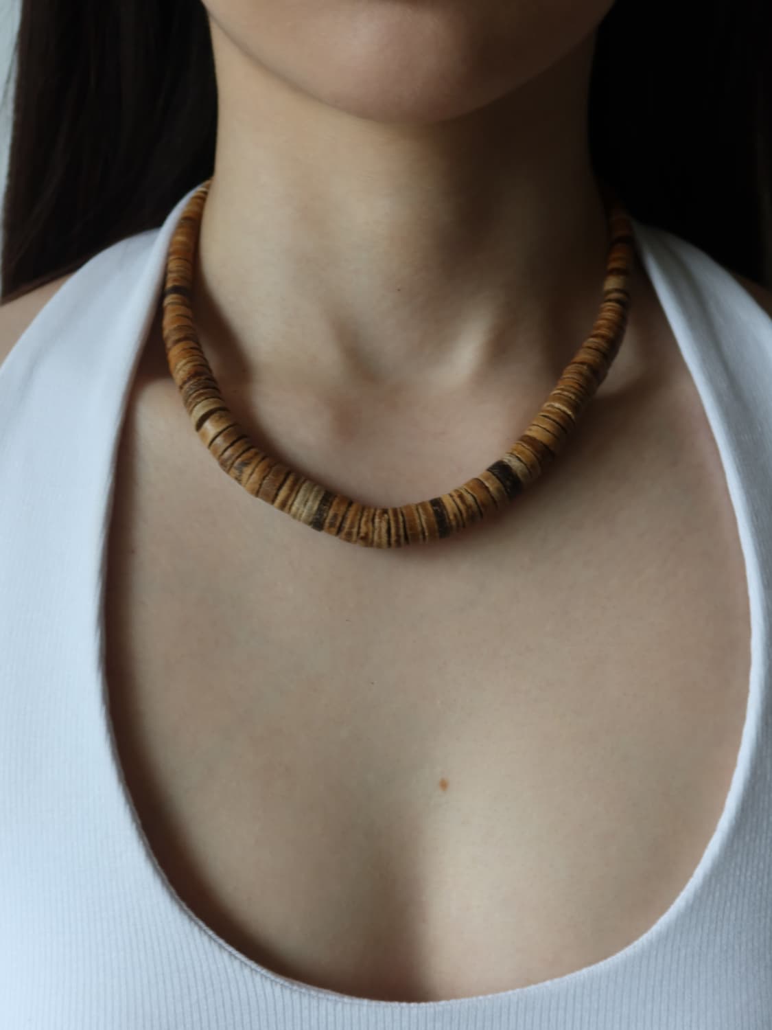 natural wood necklace 상품이미지2