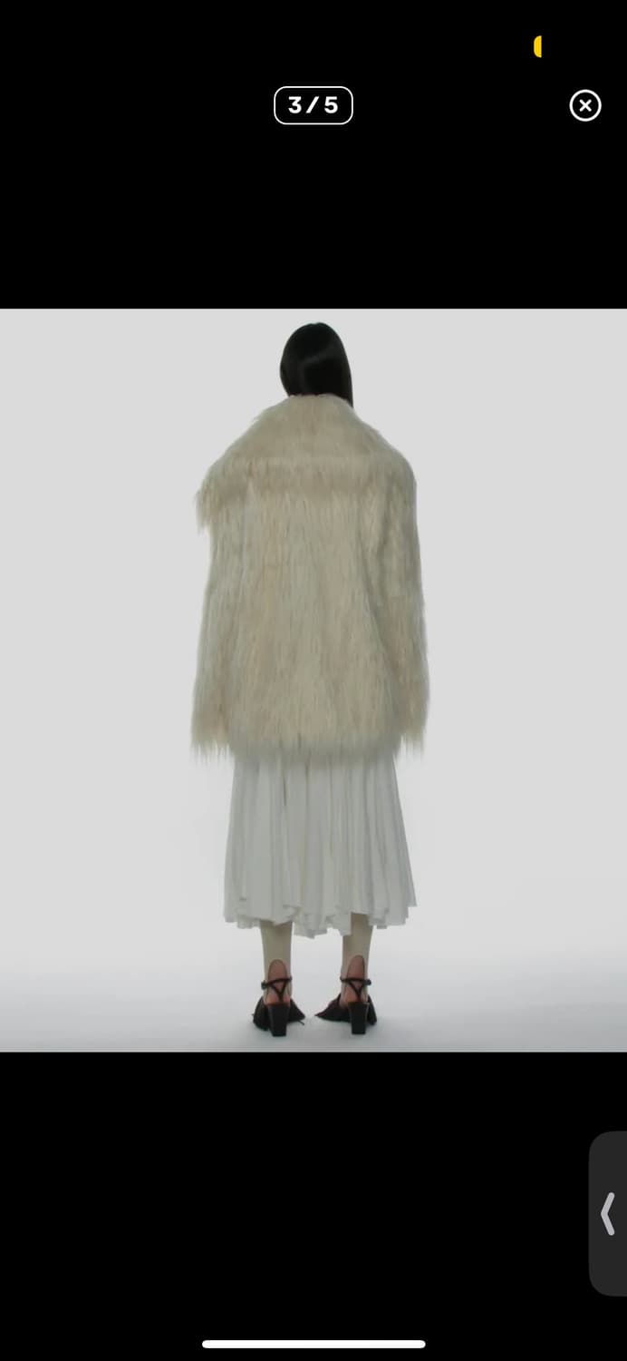 파르티멘토 우먼 와일드 카라 헤어리 퍼자켓 아이보리 상품이미지5