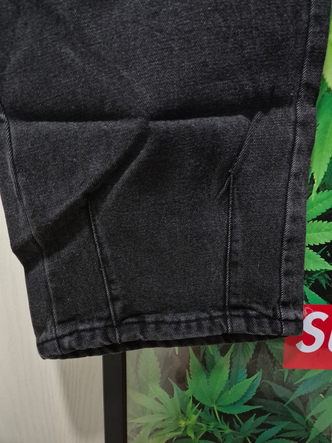 (세일)(새상품)워싱 데님 카고 조거 팬츠. 블랙 상품이미지9