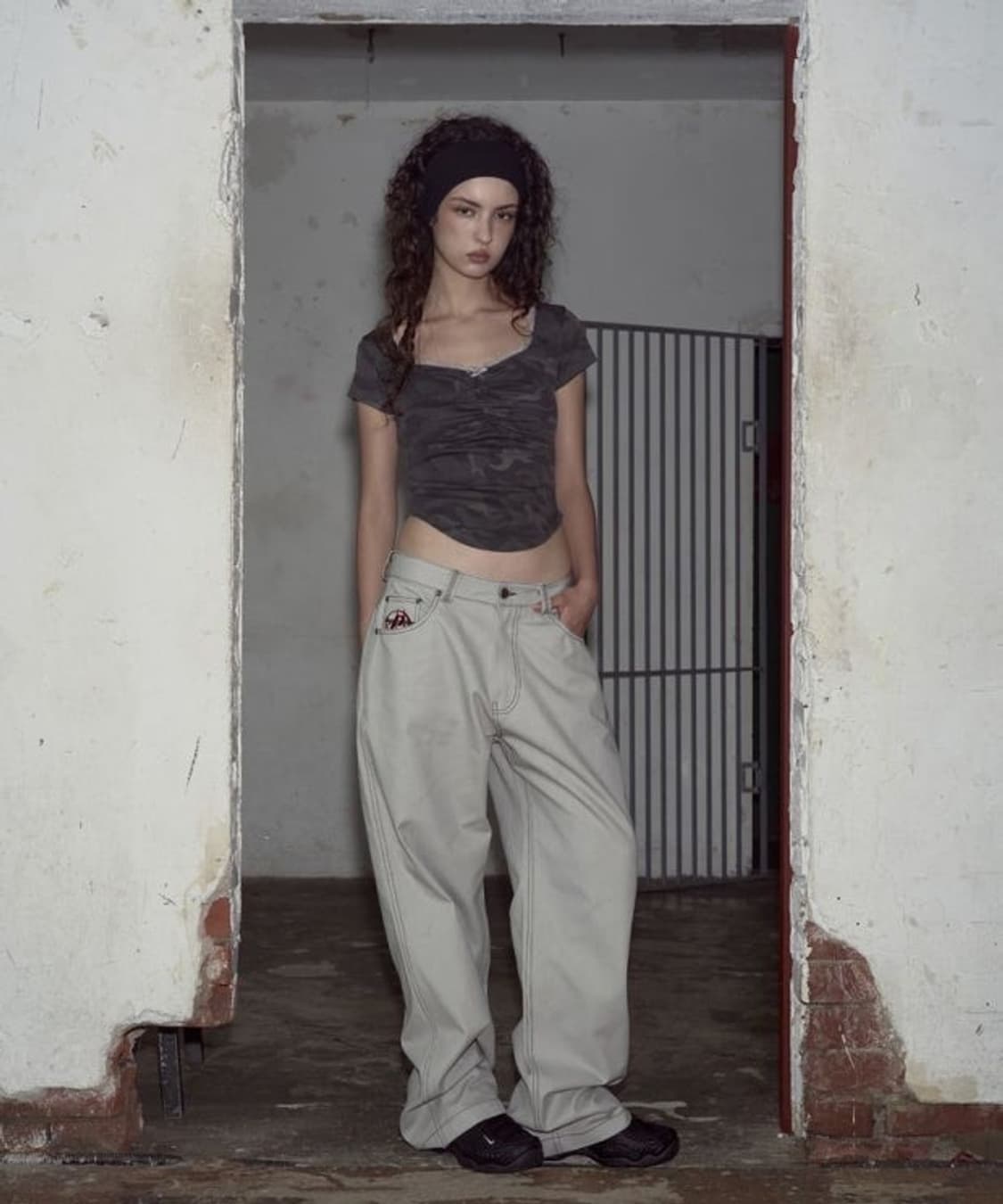 플리즈노팔로우 카모 셔링 숏 탑 상품이미지2