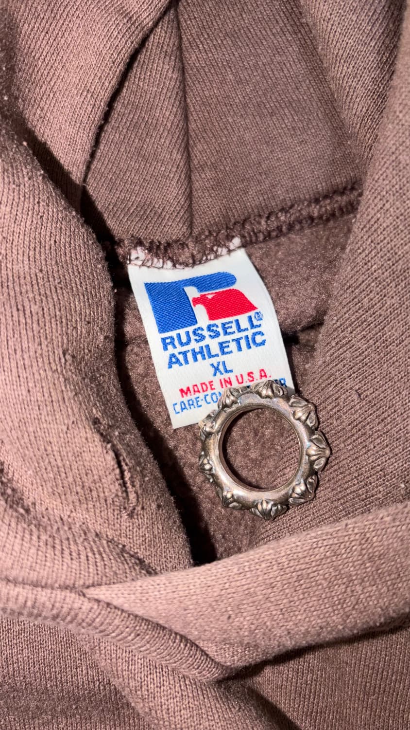 90s USA 🇺🇸 russell 러셀 브라운 후디 스웻 맨투맨 상품이미지4