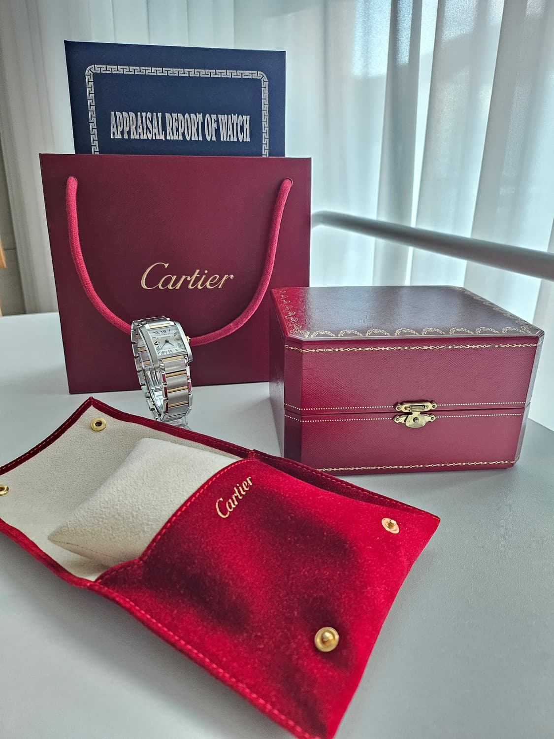 까르띠에 탱크 프랑세즈 콤비 미디움 쿼츠 상품이미지4