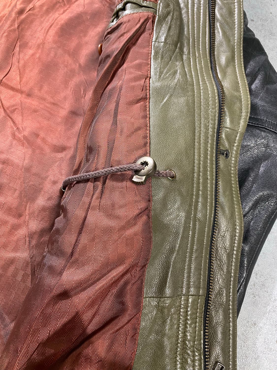 [M] 90s EDIMANGIARE 양가죽 사파리 레더코트 상품이미지5