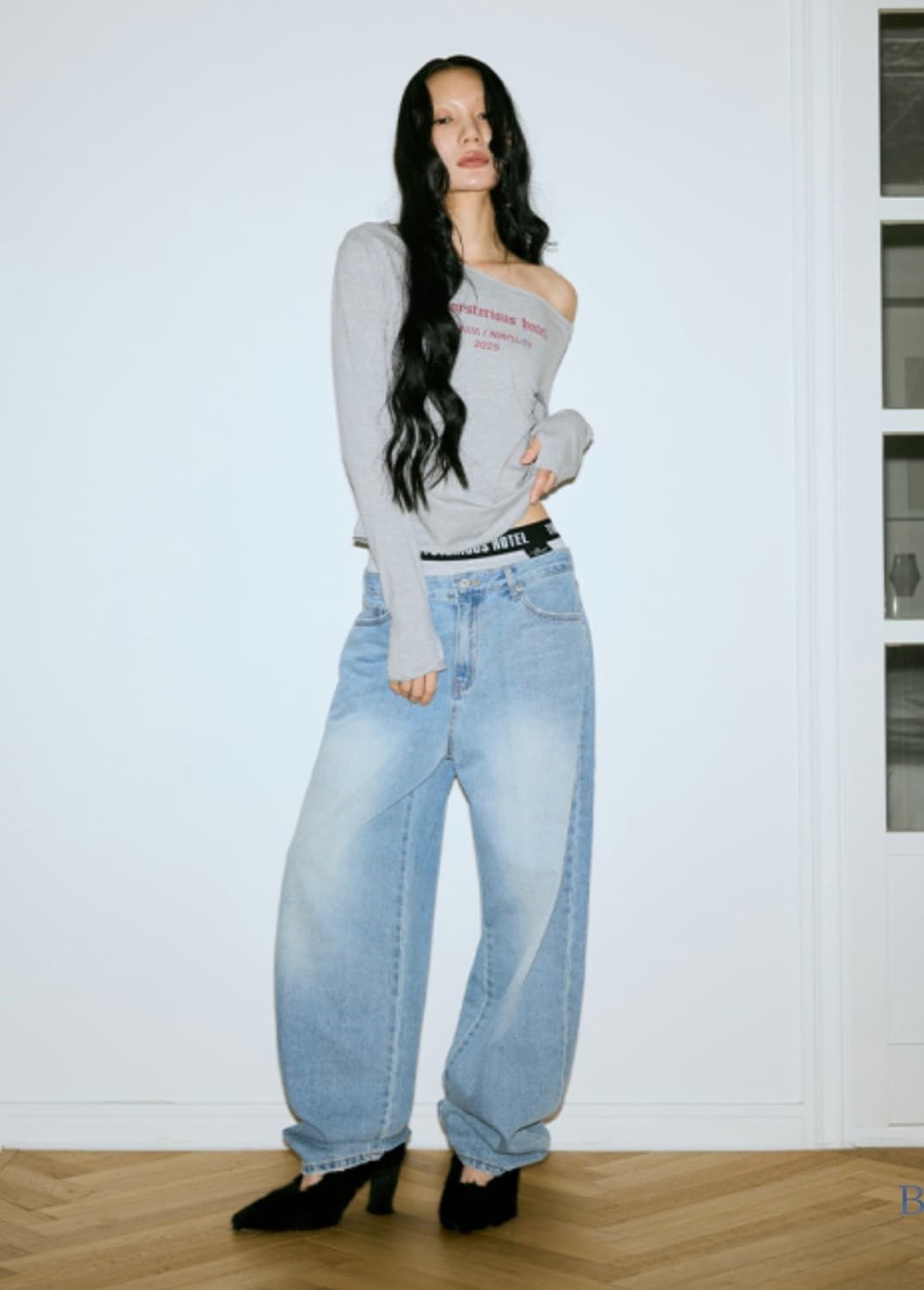 더미스테리어스호텔 베이직 데님 1사이즈 (에이핑크 박초롱 착용) 상품이미지1