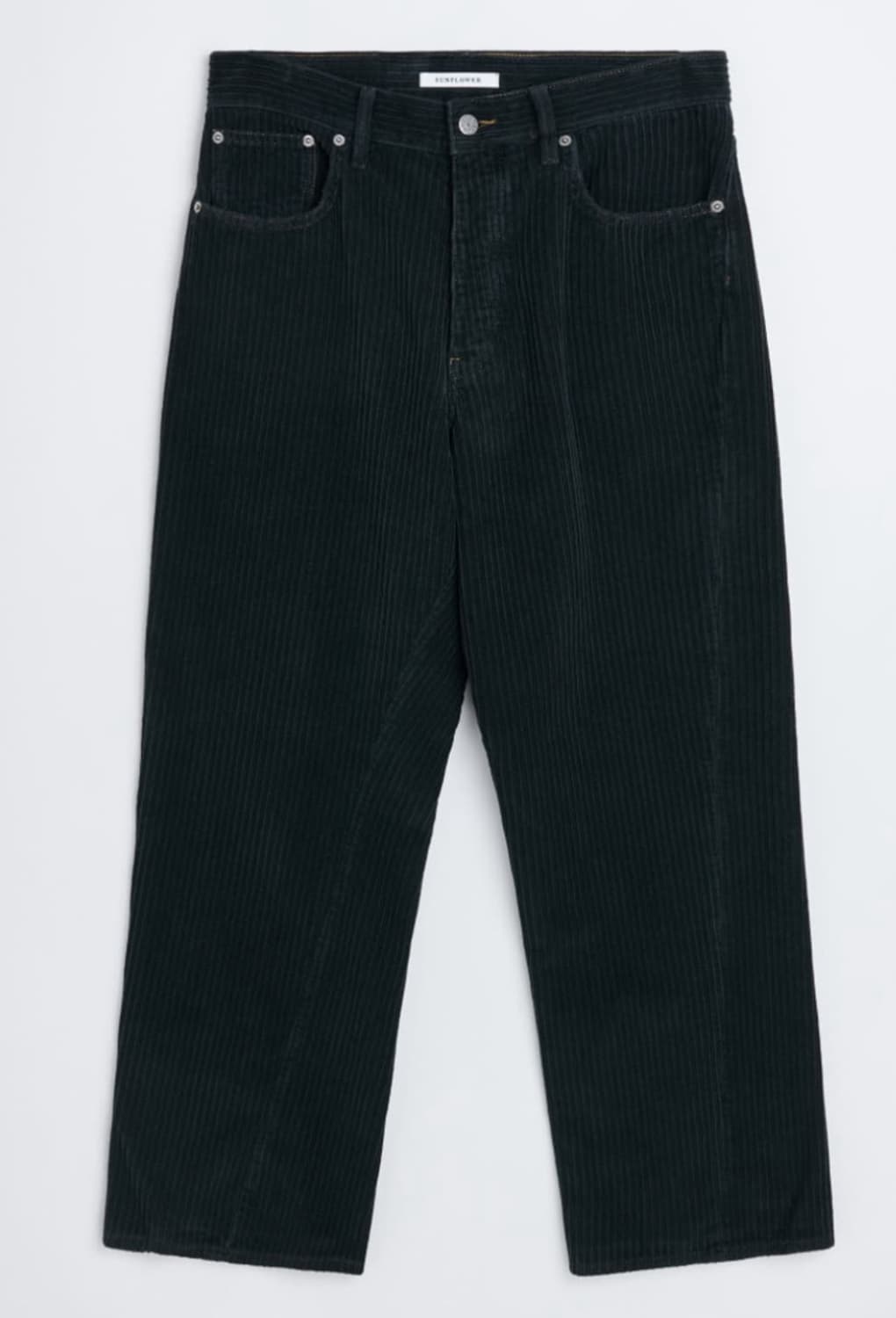 선플라워 와이드 트위스트 코듀로이 블랙 팬츠 상품이미지2