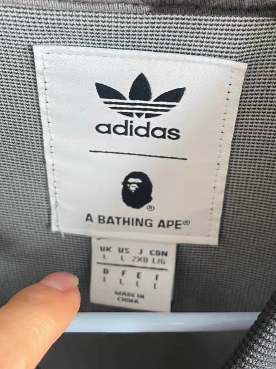 [ L ] 베이프 x 아디다스 흑계 져지 상품이미지6