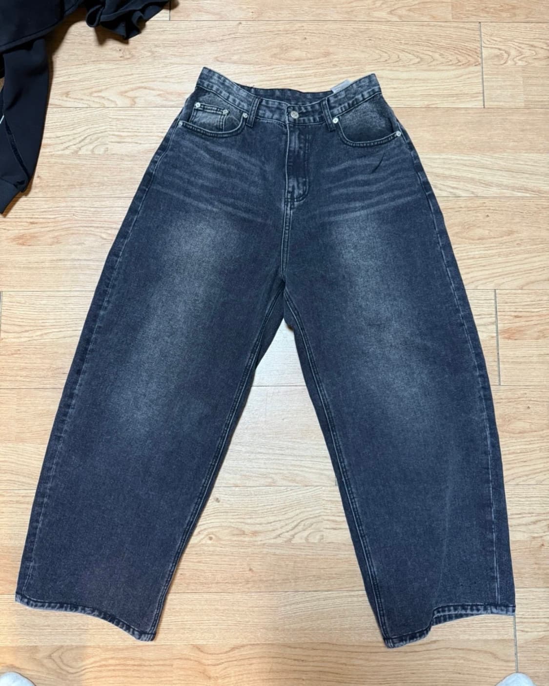 (28~30size) 와이드핏 워싱 흑청 데님팬츠 상품이미지1