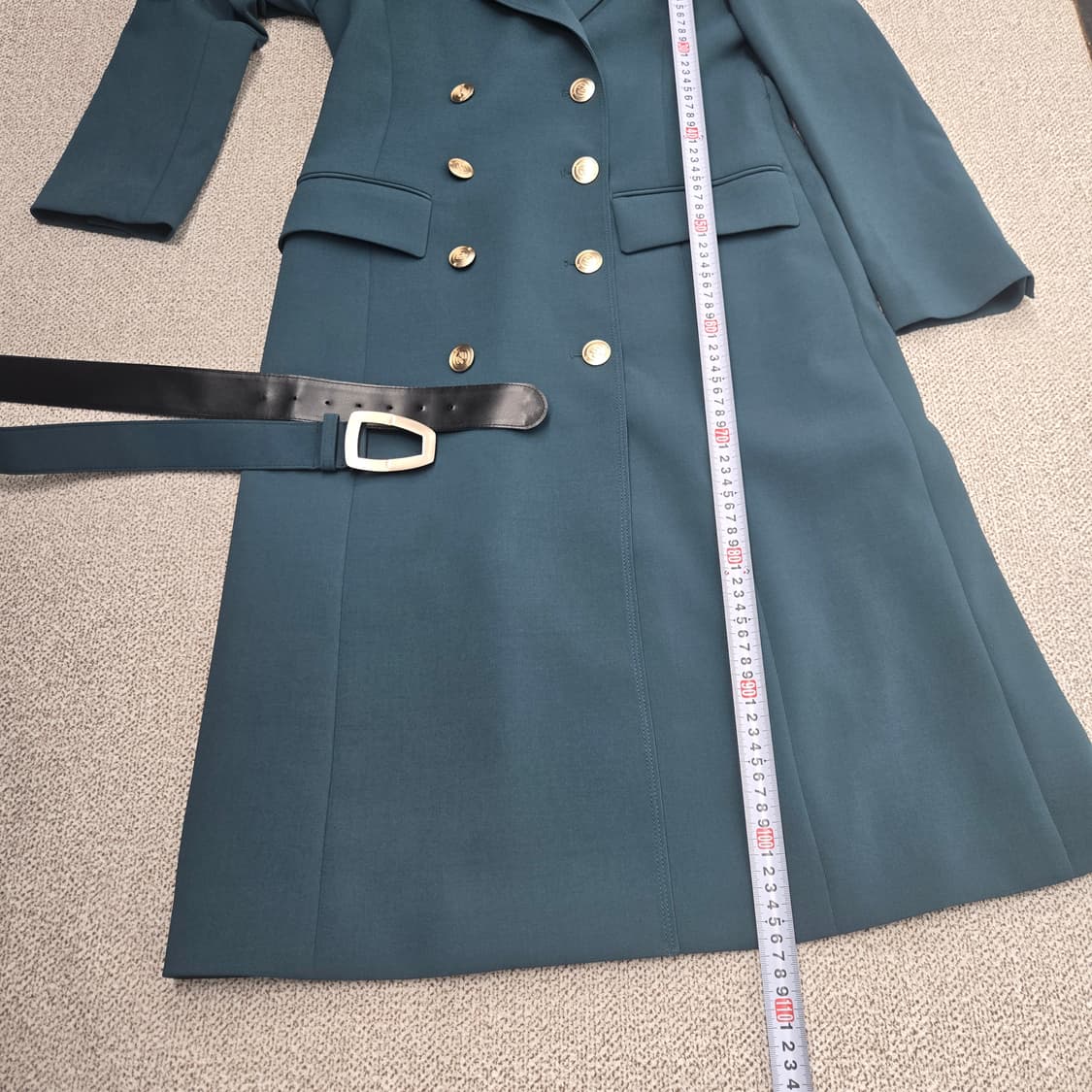 0827 타시뉴욕 벨트 롱 트렌치 코트 청록색 상품이미지9