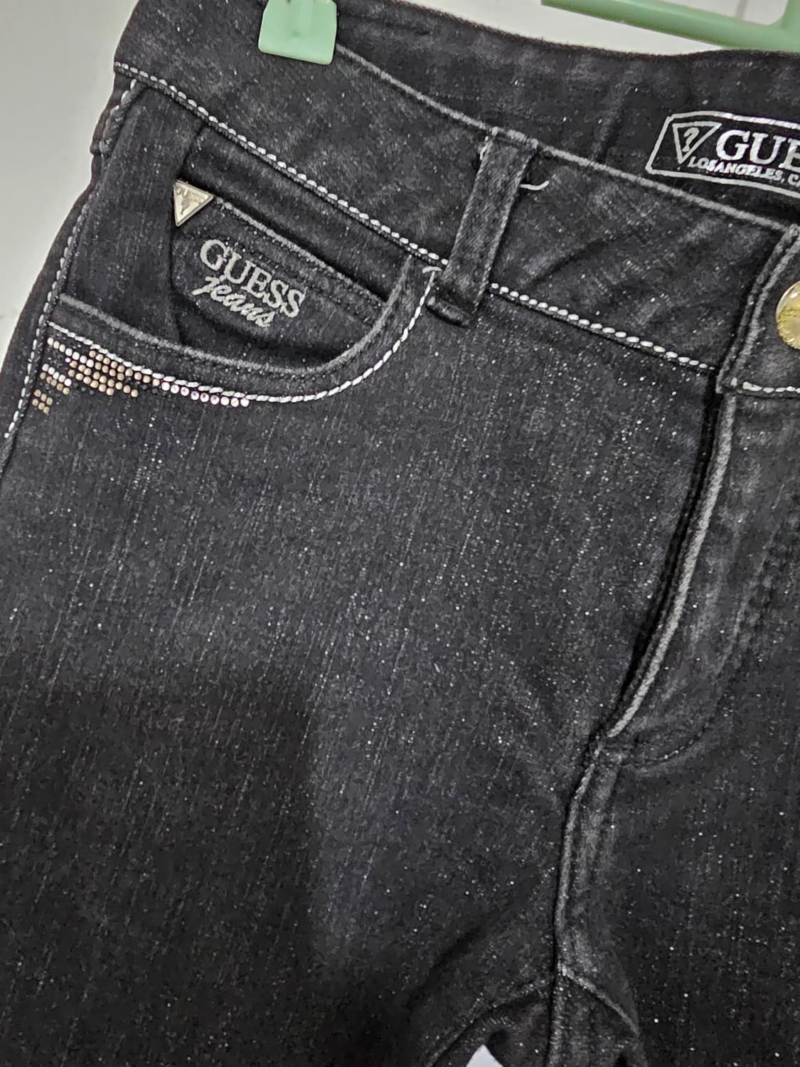 게스 블랙펄 스와르브스키 스판 기모 스키니 68-165  27인치 상품이미지3