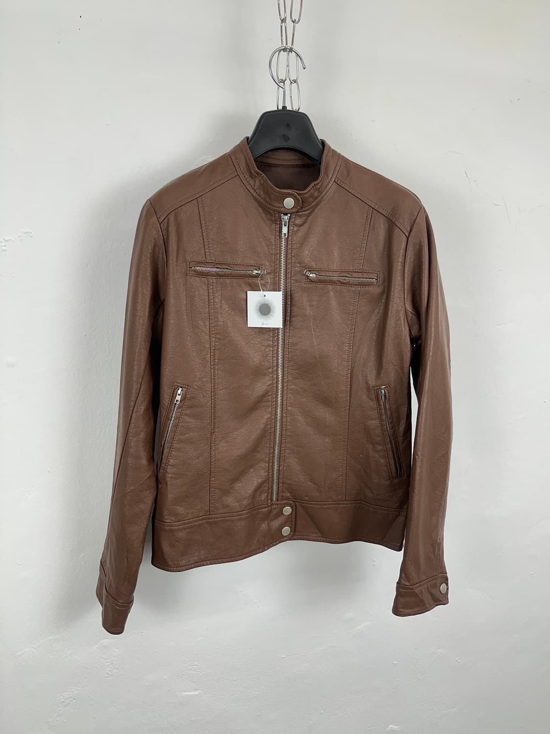 Brown Faux Leather Jacket 상품이미지3
