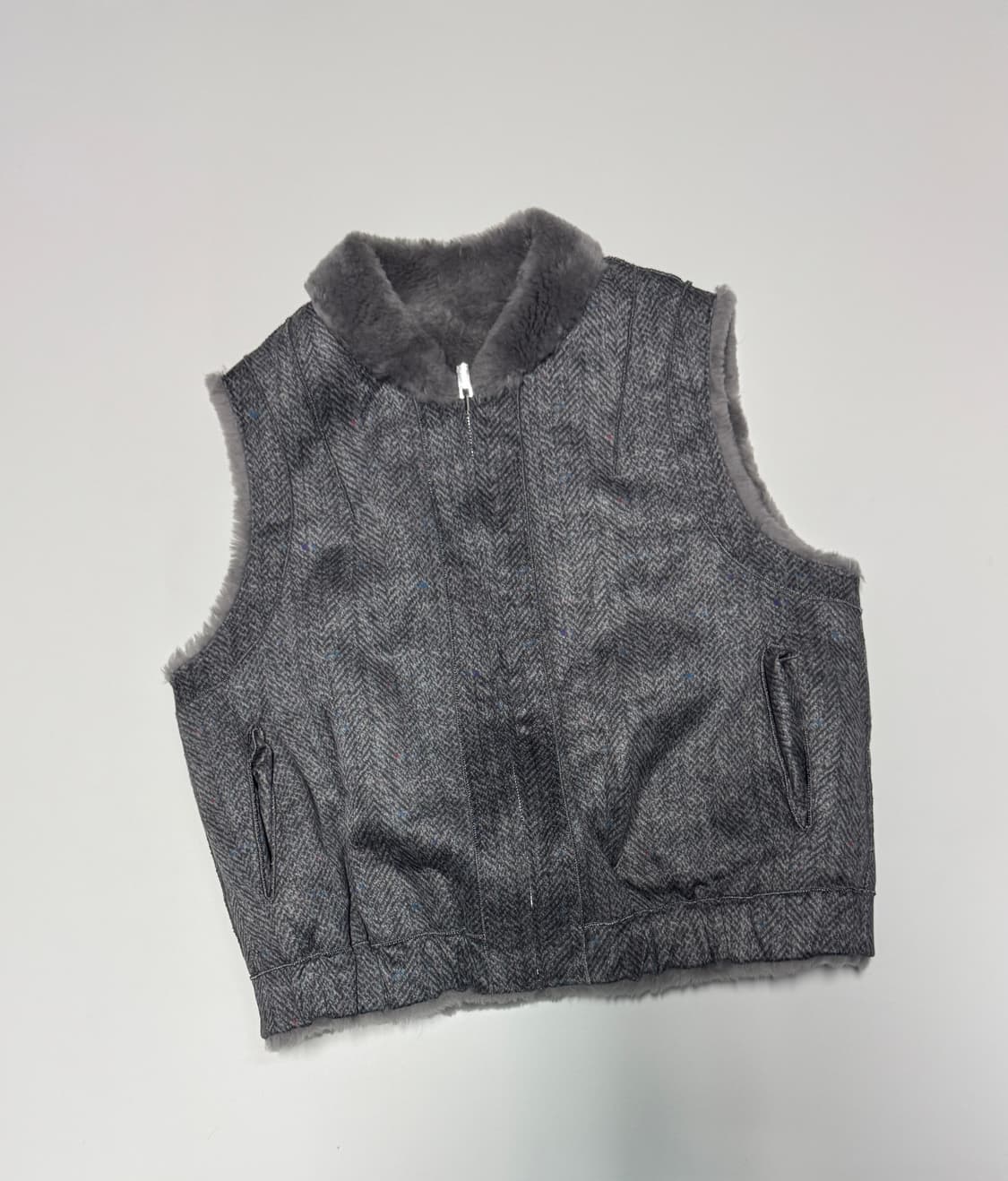 여성 리오벨 리버시블 리얼 호주산 양모 양털 베스트 66 77 상품이미지2