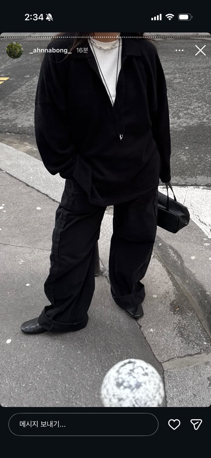 에토스 브이넥 컬러니트 블랙 상품이미지2