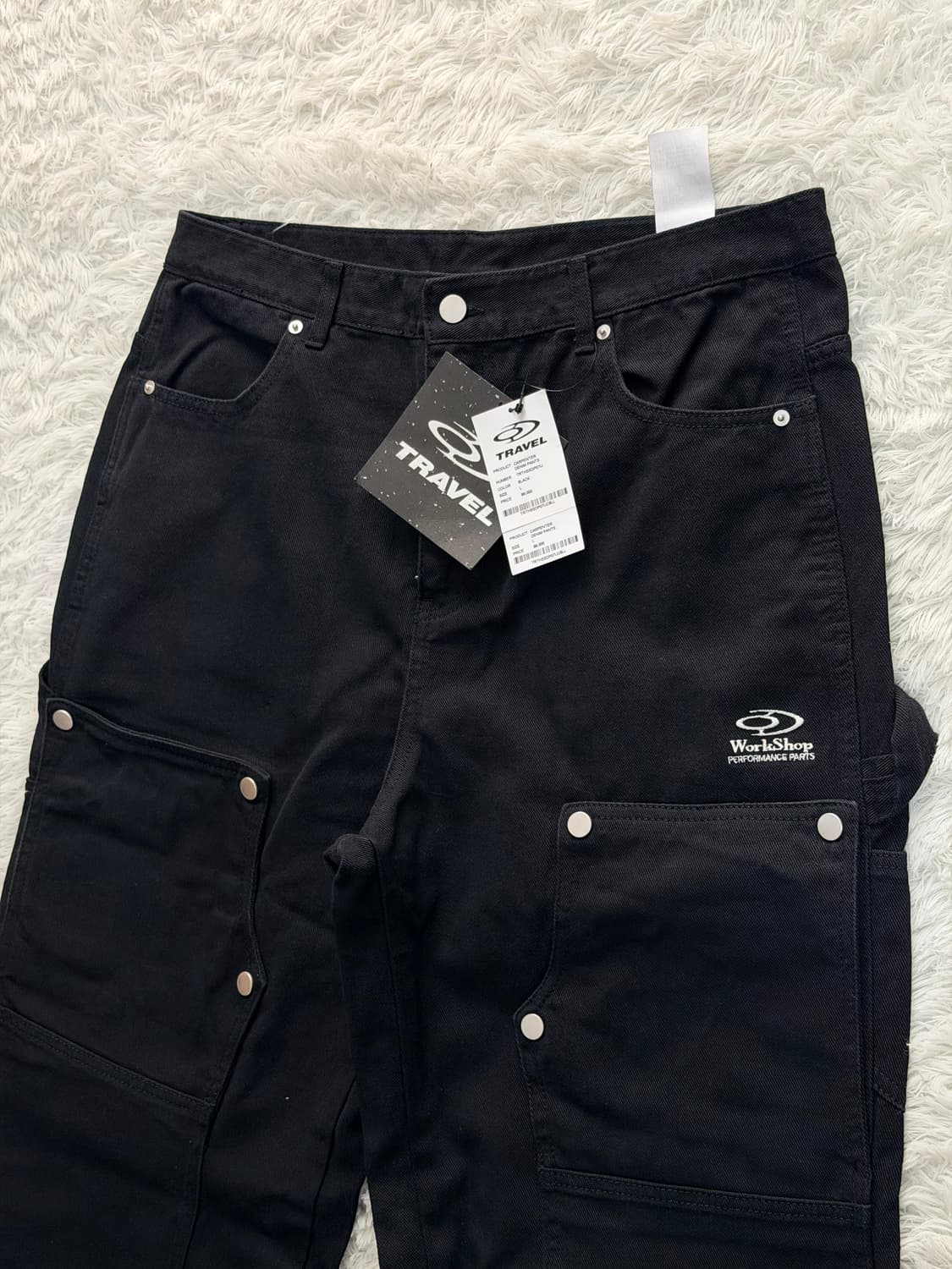 TRAVEL 트래블 카펜터 데님 팬츠 블랙 L 새상품 (34) 상품이미지1