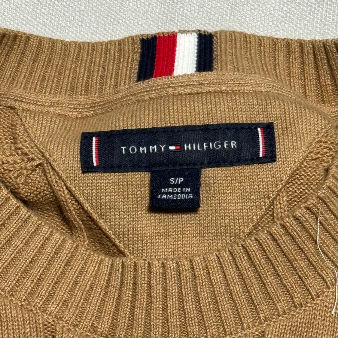 S 타미힐피거 베이지 케이블 크루넥 스웨터 0115 상품이미지4