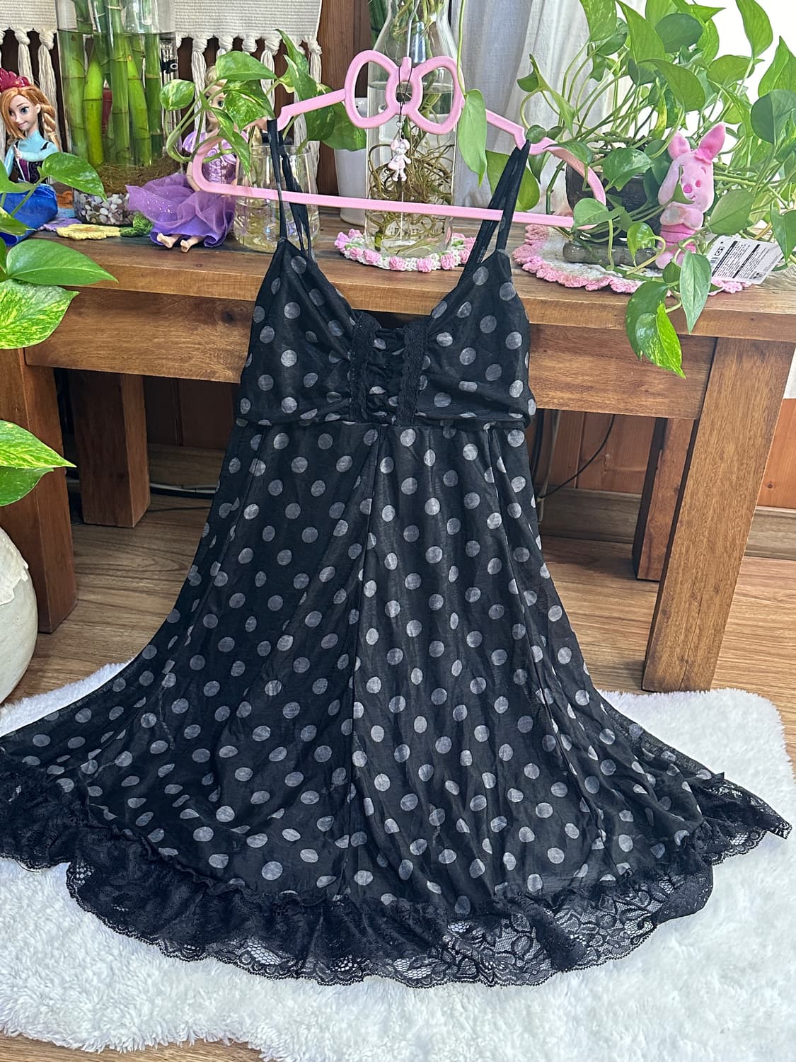 빈티지 도트 레이스 나시 원피스 히메갸루 로걀 라떼 모리걸 공겜여주 고딕 상품이미지1