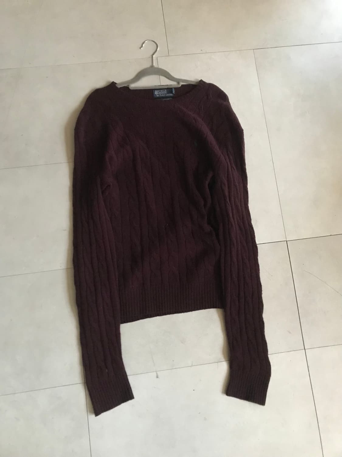 폴로 버건디 케이블 니트 상품이미지7