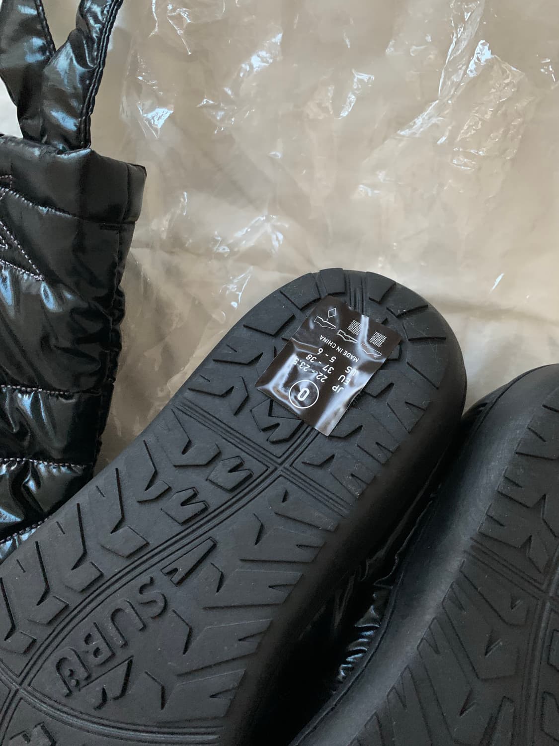 (새상품) 코이세이오 스부 멀티 스타 패딩 슈즈 + 가방 블랙 0사이즈 상품이미지5