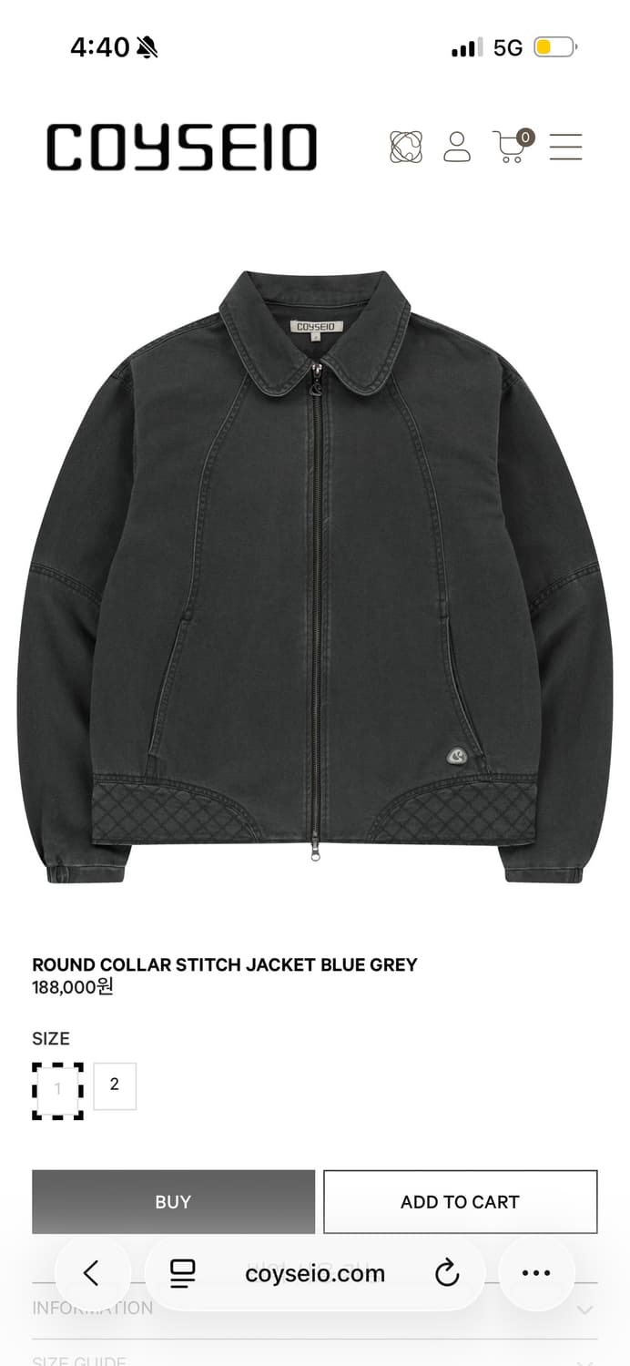 코이세이오 ROUND COLLAR STITCH JACKET BLUE GR 상품이미지1