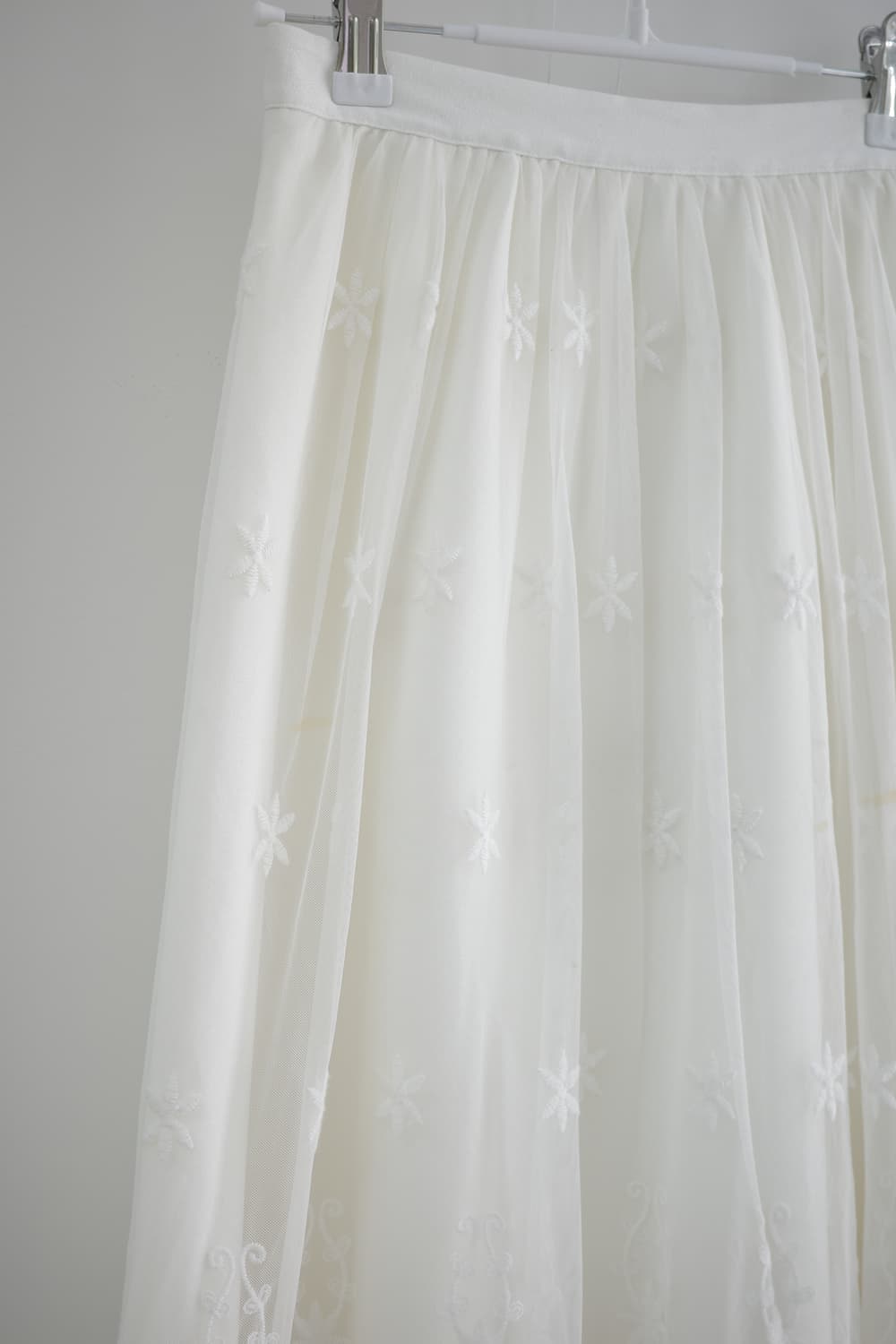 Cream white lace banding skirt 상품이미지5