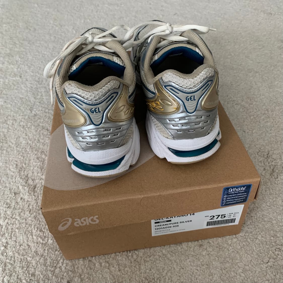 아식스 젤카야노14 크림 퓨어 실버  키코 자운드 상품이미지4