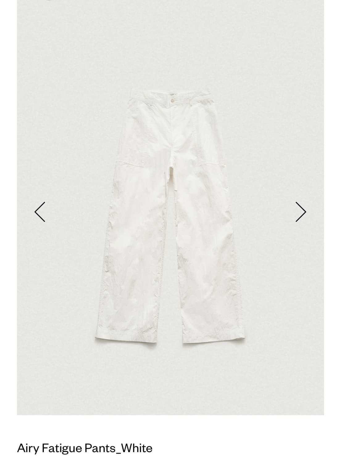 더바넷 팬츠 Airy Fatigue Pants_White 새상품 상품이미지1
